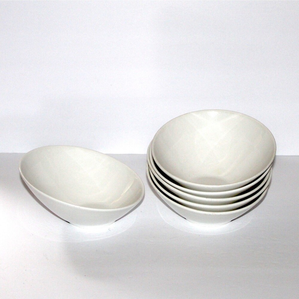 Steelite International Slanted Sheer Bowl white lot of 6 England ceramic modern